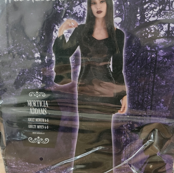 Morticia Addams Costume Dress, medium 6-8, New - Picture 1 of 4